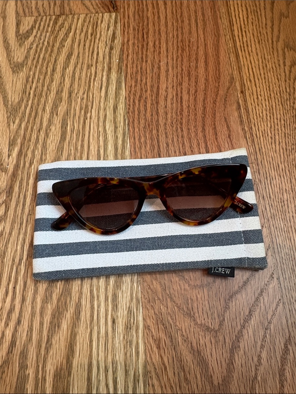 J. Crew Tortoiseshell Cat-Eye Sunglasses with Brown Lenses